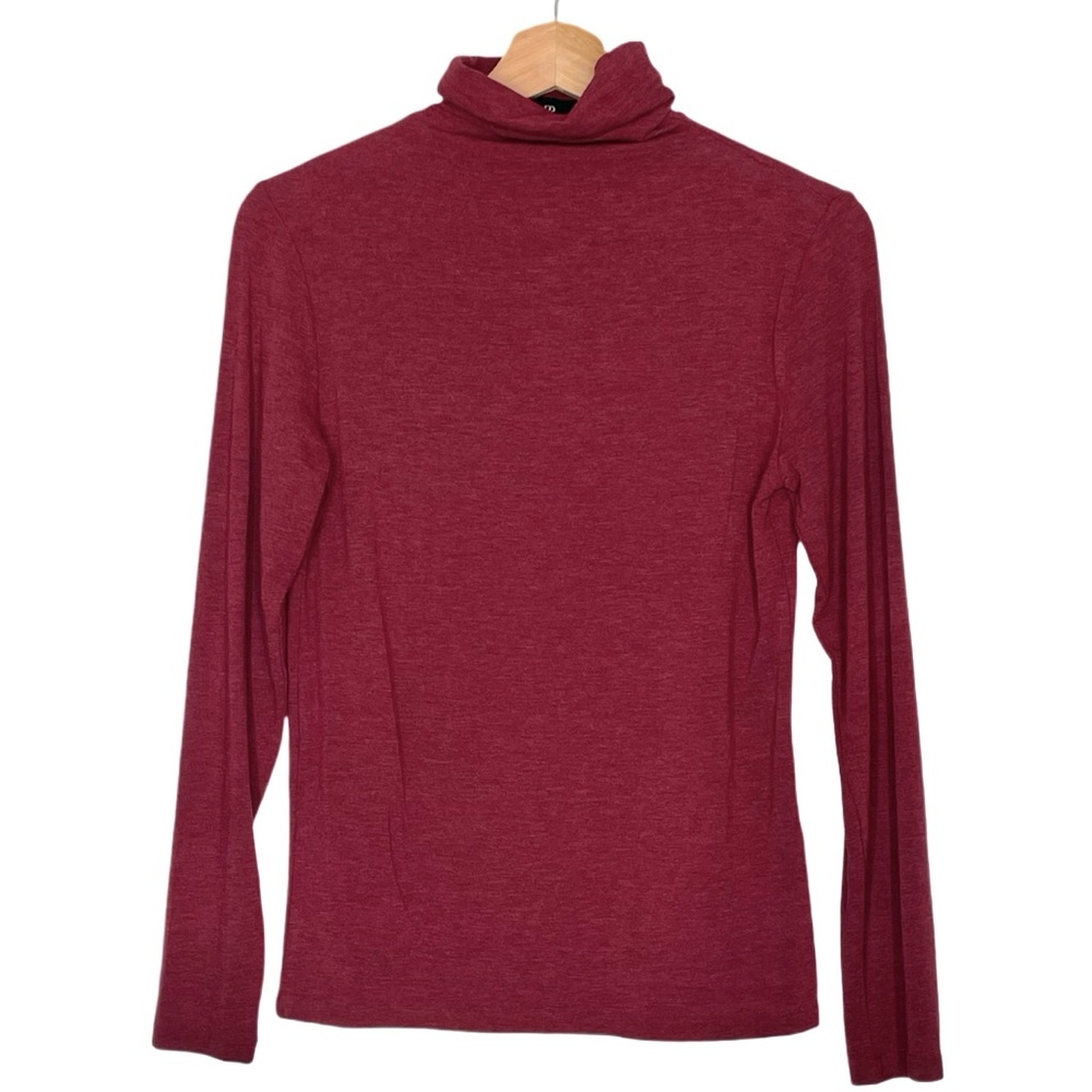 Banana Republic Long Sleeve Wool Blend Red Mock Neck Top Medium Petite NWT